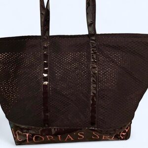 Victoria's Secret Black Mesh Tote Bag Large Size